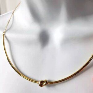 BCBG Maxaria Knotted Collar Necklace Gold Toned